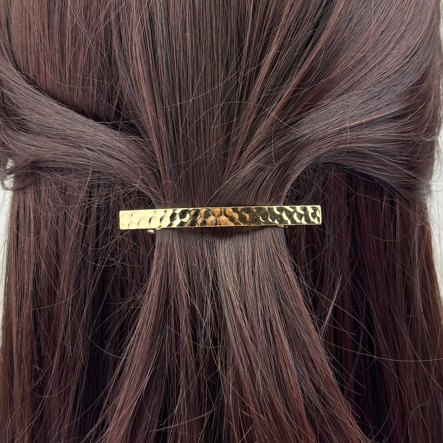 Barrette à cheveux rectangulaire design 6.5cm metal doré