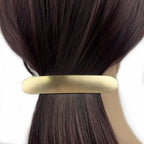 Barrette cheveux arrondie 10cm métal brossé doré