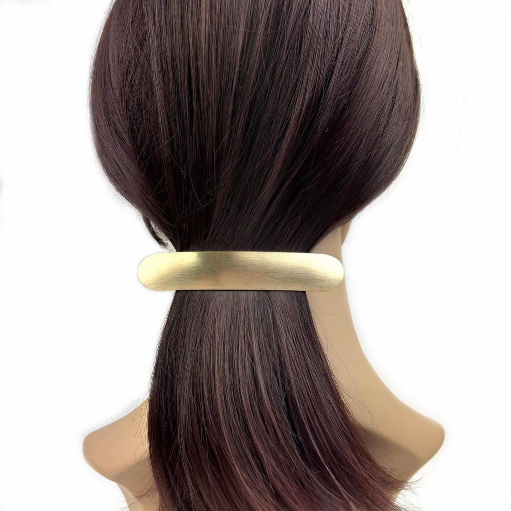 Grande barrette à cheveux 10cm métal brossé or