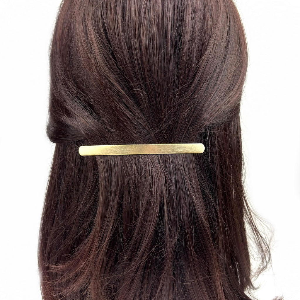 Barrette cheveux 10.5cm metal brossé or