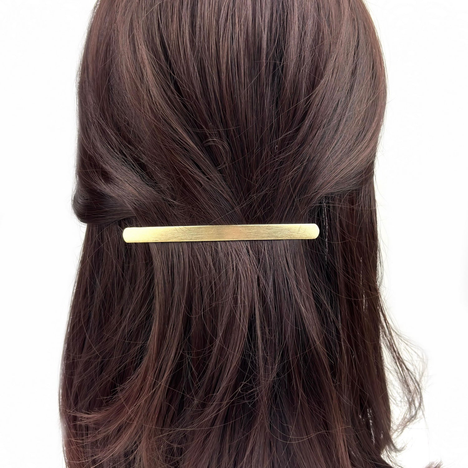Barrette cheveux 10.5cm metal brossé or