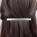 Barrette à cheveux longue 10.5cm metal brossé argent