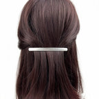 Barrette cheveux longue fine 10.5cm metal brossé argent