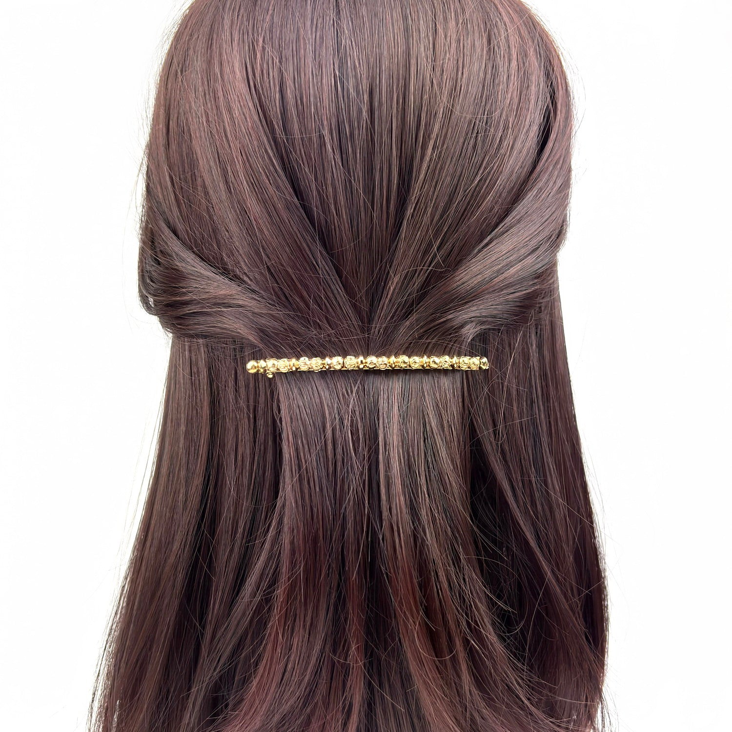 Barrette à cheveux antique fine 8cm – Doré