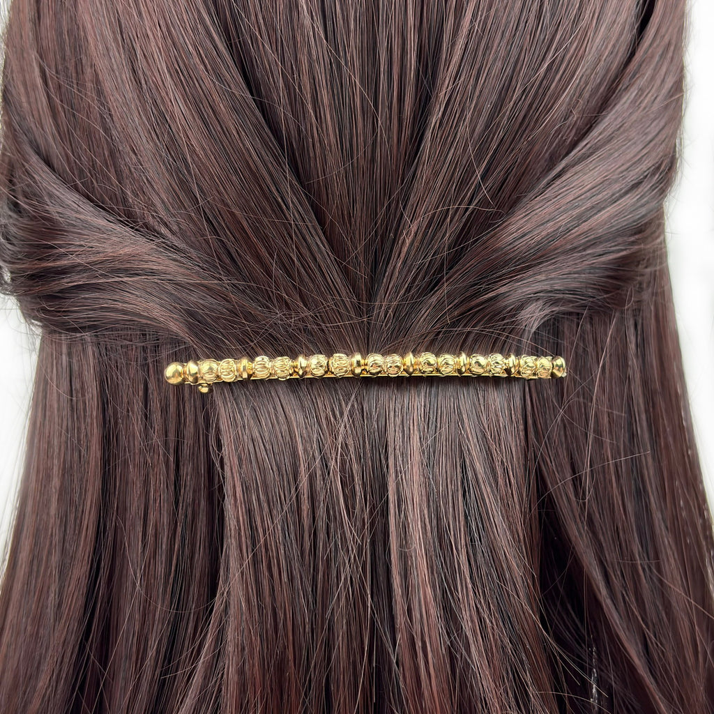 Barrette à cheveux antique fine 8cm – Doré