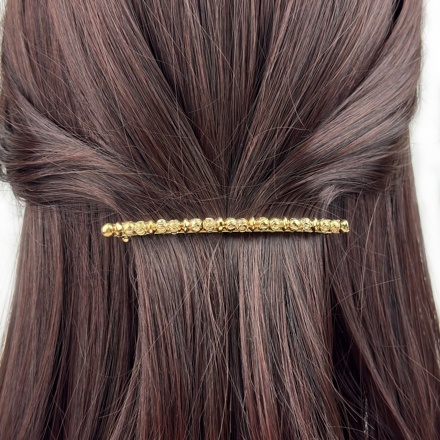 Barrette à cheveux antique fine 8cm – Doré