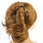 Grand pic à chignon 12cm noeud doré