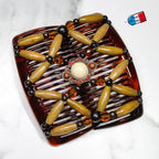 Peigne double cheveux - accessoire chignon en perles de bois beige made in France