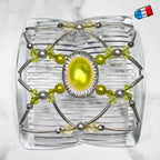 Peigne double cheveux élastique pour chignon - accessoire cheveux perlé made in France
