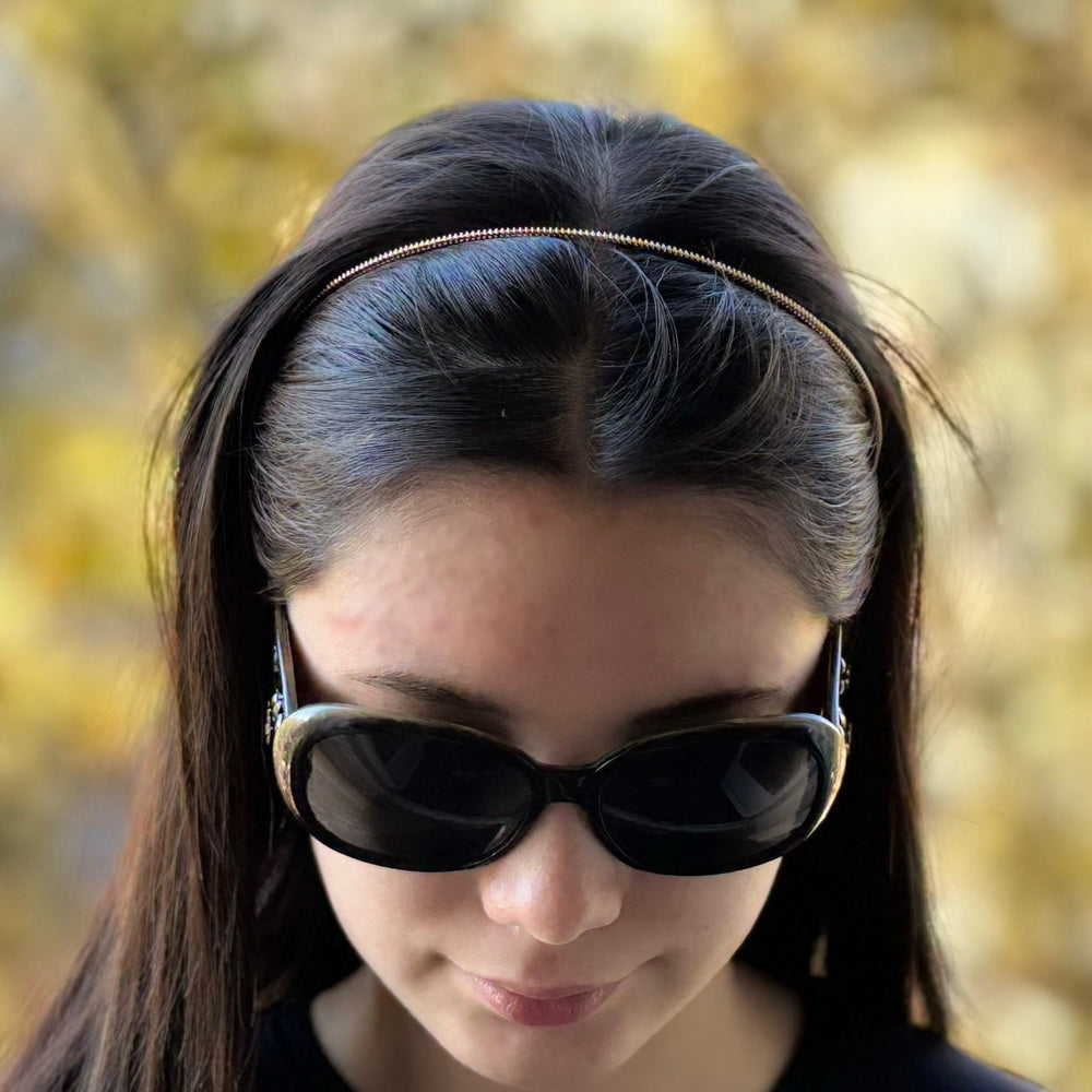 serre-tête métal fin spiral doré, accessoire cheveux