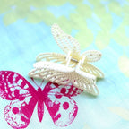 Pince cheveux papillon perle 9.5cm