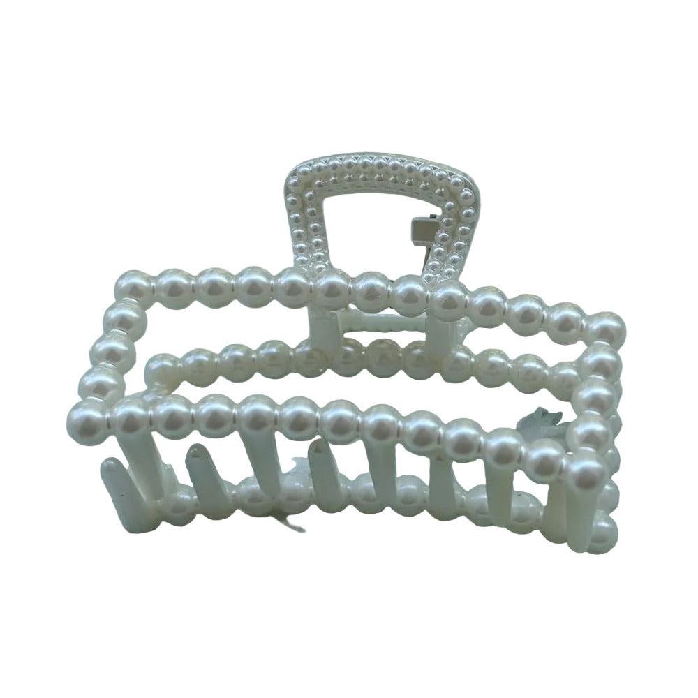 Pince crabe rectangulaire à perles 7 cm