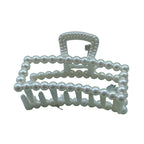 Pince crabe rectangulaire à perles 7 cm