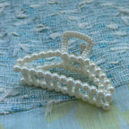 Pince crabe rectangulaire à perles 7.5 cm, ceremonie