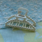 Pince cheveux crabe rectangulaire à perles 7.5 cm 