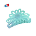 Pince à cheveux fleur 8cm Vert eau – Made in France 