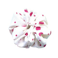 Gros chouchou élastique à pois 12cm rose