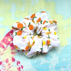 Gros chouchou satiné fruit orange 13 cm