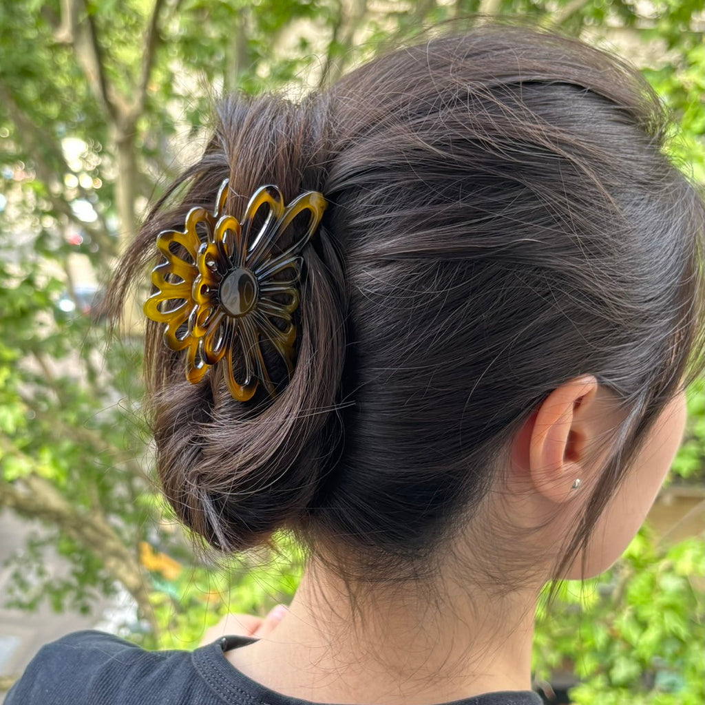 Pince à cheveux fleur 8cm Tokyo – Accessoire cheveux Made in France