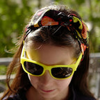 Bandeau cheveux croisé, tissu imprimé tutti frutti
