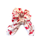 Gros chouchou élastique cheveux à noeud motif flamand rose