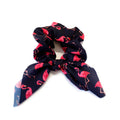 Gros chouchou élastique cheveux à noeud motif flamand rose