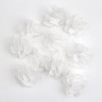Lot de 10 petites fleurs en tissu voile 30mm cousues à la main - blanc