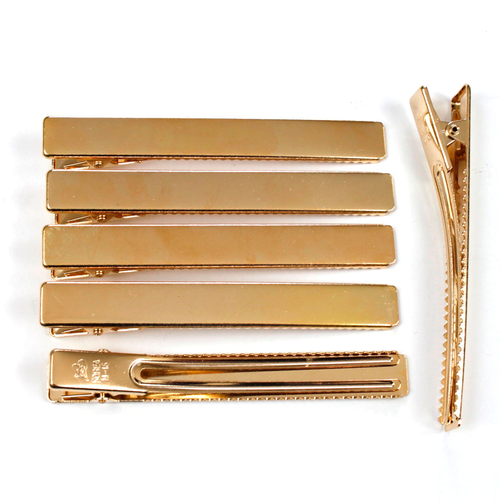 10 Pinces cheveux crocodile plat en métal 7.5cmx1cm