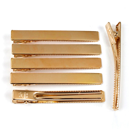10 Pinces cheveux crocodile plat en métal 7.5cmx1cm