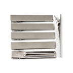 10 Pinces cheveux crocodile plat en métal 6cmx1cm