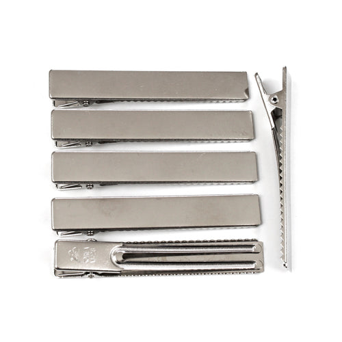 10 Pinces cheveux crocodile plat en métal 6cmx1cm