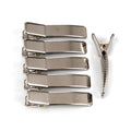 10 petites pinces cheveux crocodile plat en métal argenté 3.5cmx0.7cm