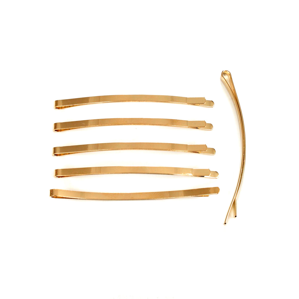 10 Pinces à Cheveux Dorées 6,5 x 0,3 cm, Épingles Fines