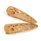 Pince cheveux crocodile fantaisie en métal doré 8cm, lot de 2pcs