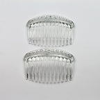 Lot de 2 peignes cheveux de côté motif chaine Made in France 7cm