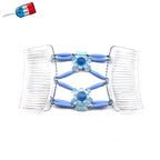 Peigne cheveux extensible pour chignon - accessoire cheveux fleur et perles made in France