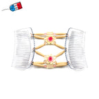 Peigne cheveux extensible pour chignon - accessoire cheveux fleur et perles made in France
