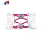 Peigne cheveux extensible pour chignon - accessoire cheveux fleur et perles made in France