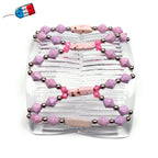 Peigne cheveux élastique - accessoire cheveux en perles forme toupie made in France
