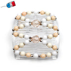 Double peignes cheveux élastique en perles colorées made in France - ShuShu