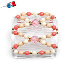 Double peignes cheveux élastique en perles colorées made in France - ShuShu