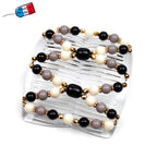Double peignes cheveux élastique en perles colorées made in France - ShuShu