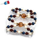 Double peignes cheveux élastique en perles colorées made in France - ShuShu