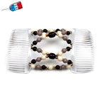 Double peignes cheveux élastique en perles colorées made in France - ShuShu