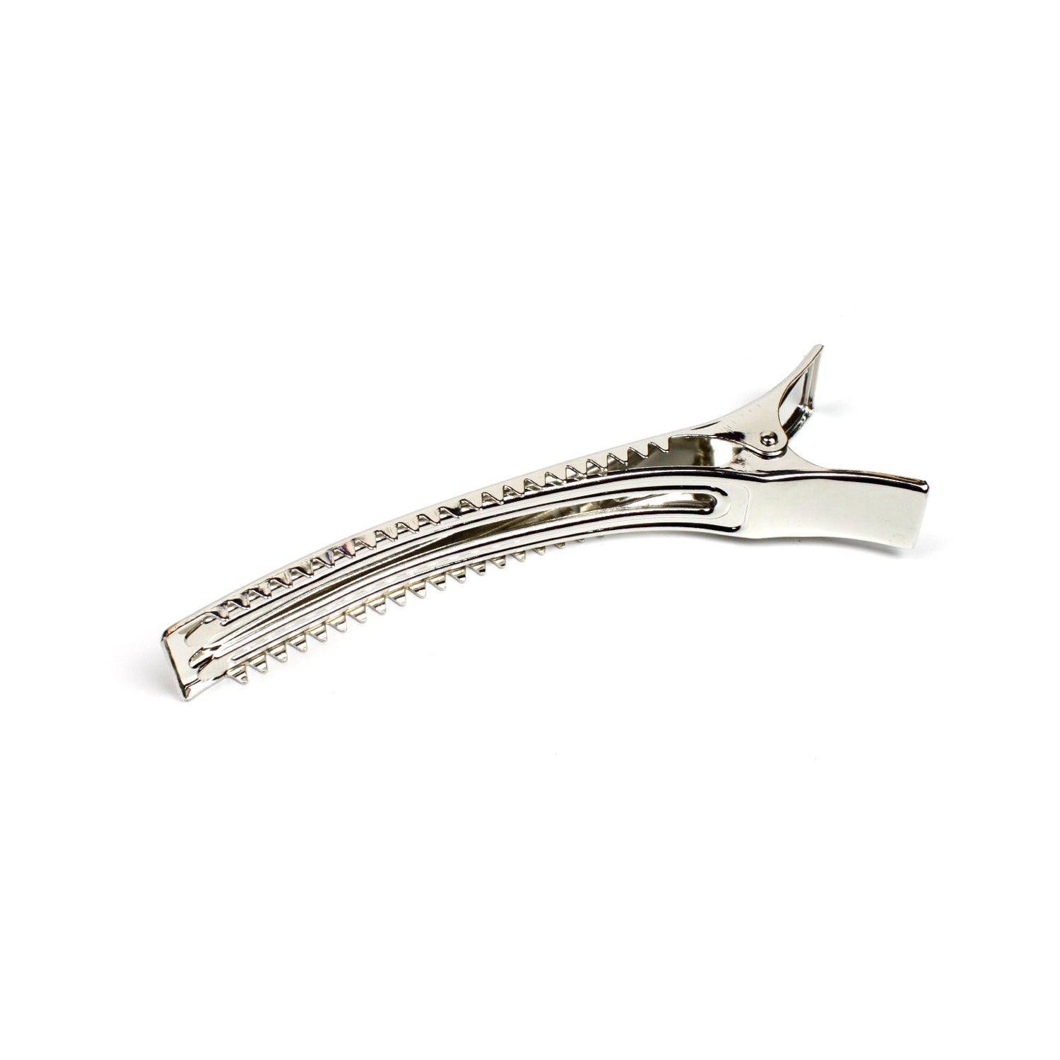 Grande pince cheveux crocodile 12.3cm papier japonais fond argenté