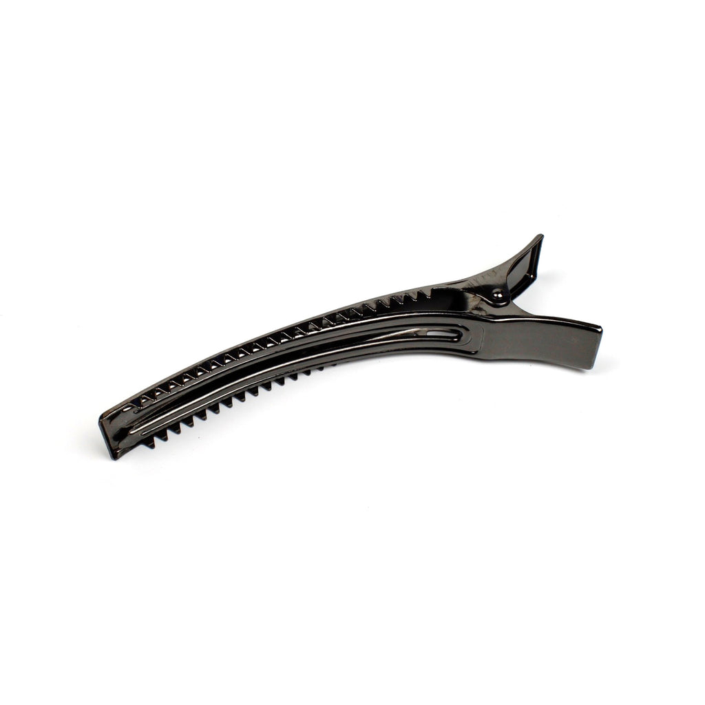 Grande pince cheveux crocodile avec décor japonais washi fond gris