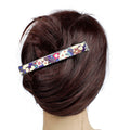 Grande pince à cheveux crocodile 12,3 cm à motif fleurs, style japonais