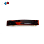2 barrettes cheveux classique rectangulaire "Made in France" 9cmx1.5cm marron