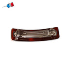 Lot de 2 barrettes classique rectangulaire Made in France 8.5cm marron