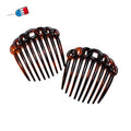 Lot de 2 grands peignes chignon 7.8cm, accessoire coiffure made in France